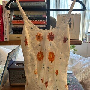 Hand-Printed Floral Top